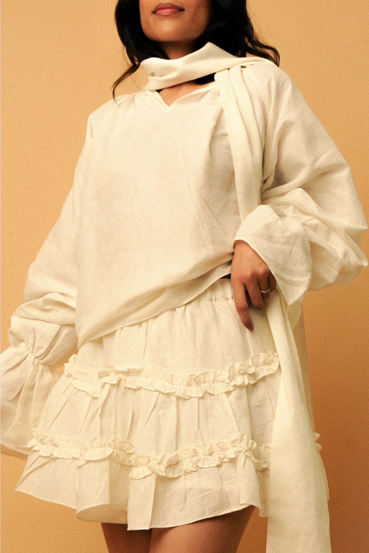 Ruffles Skirt in 'Handloom Cotton Linen'