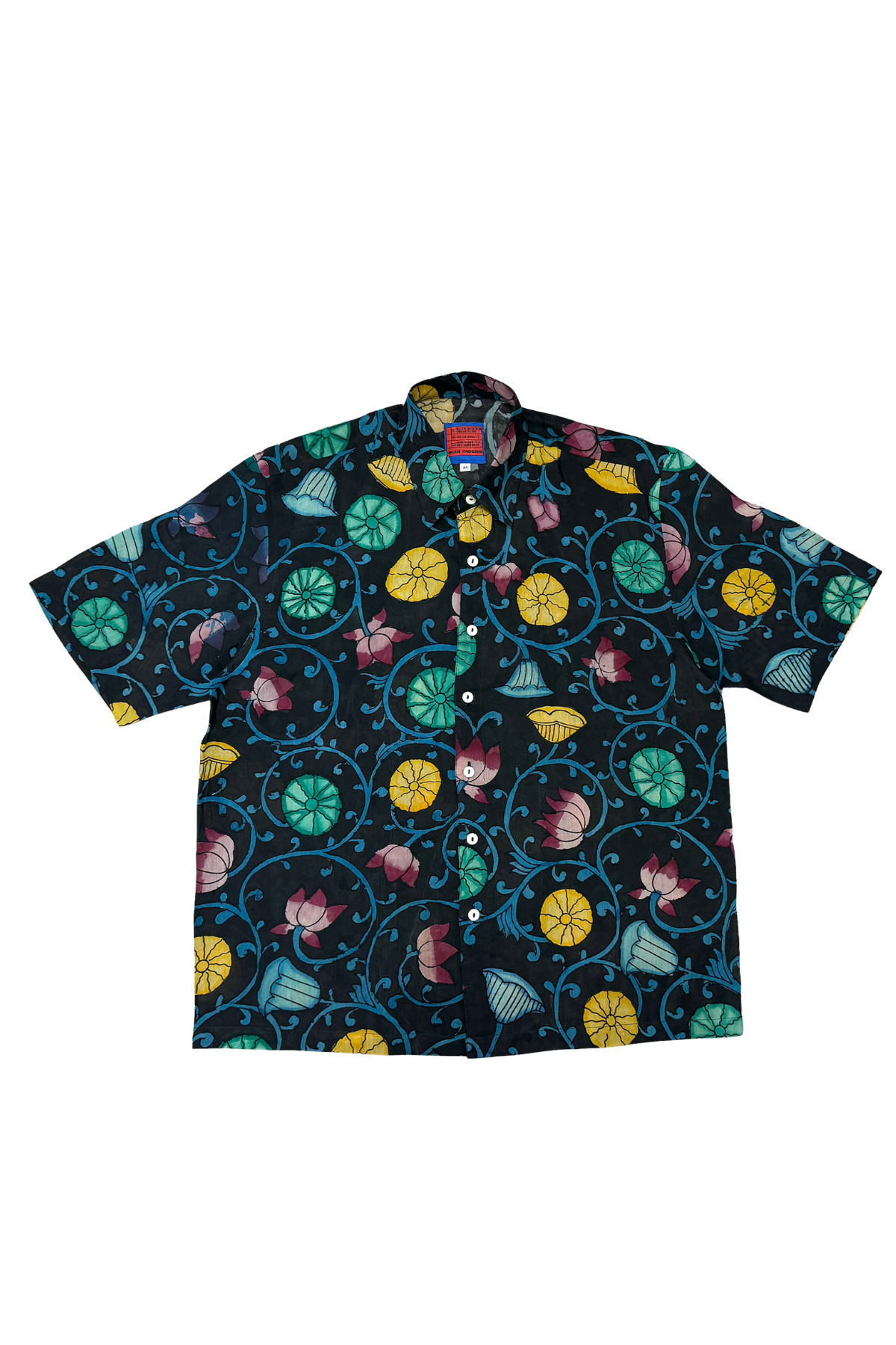 Holiday Shirt – Varanasi Midnight Hand-Painted 'Kalamkari'