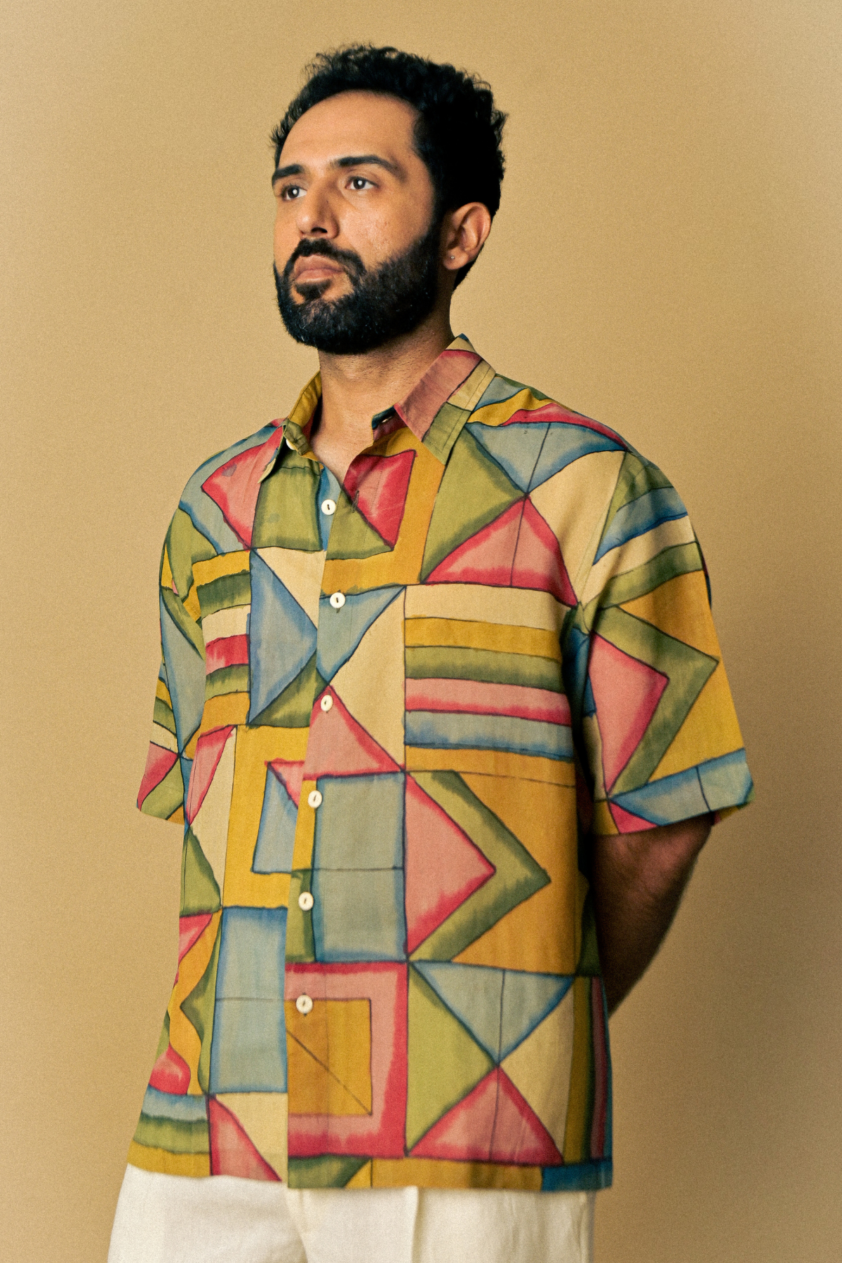 Holiday Shirt – Tetris II Hand-Painted 'Kalamkari'