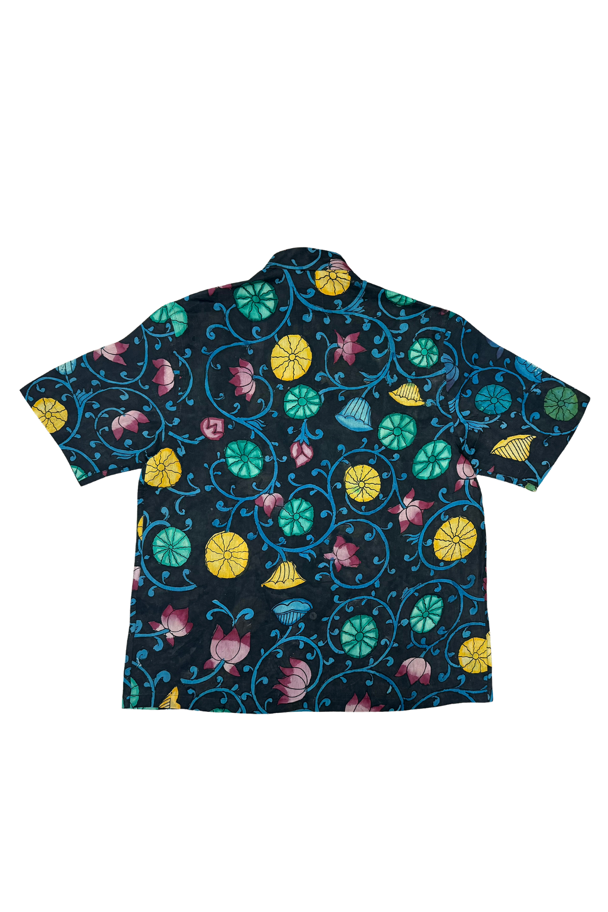 Holiday Shirt – Varanasi Midnight Hand-Painted 'Kalamkari'
