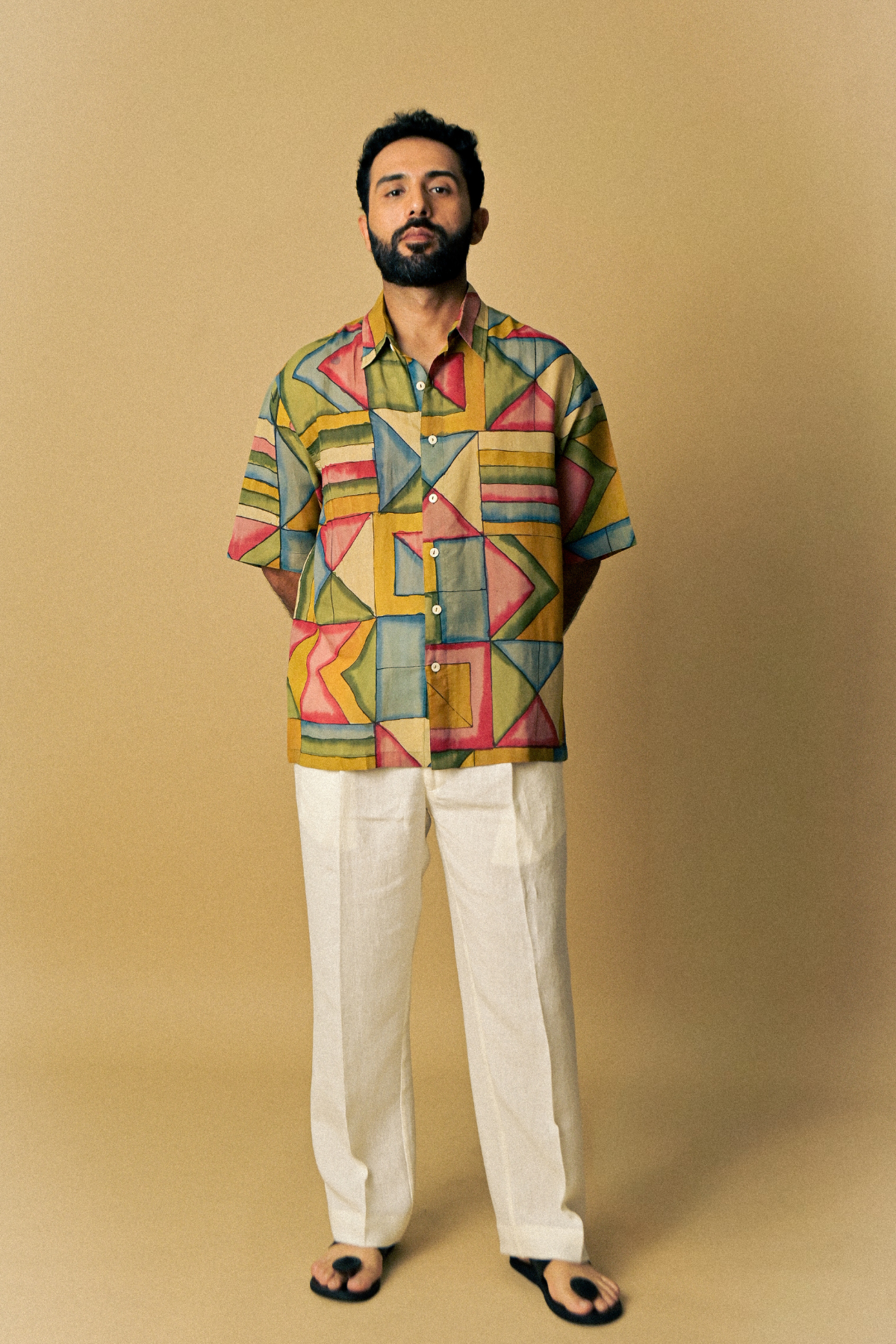 Holiday Shirt – Tetris II Hand-Painted 'Kalamkari'