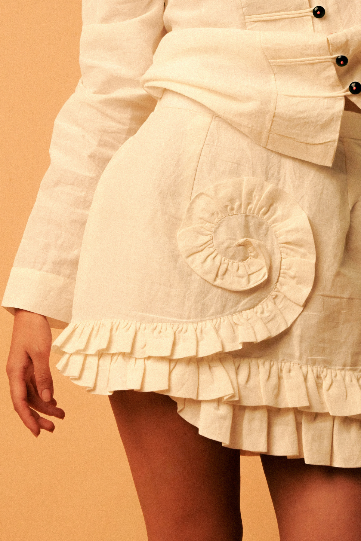 Ancient Spiral Skirt in 'Handloom Cotton Linen'