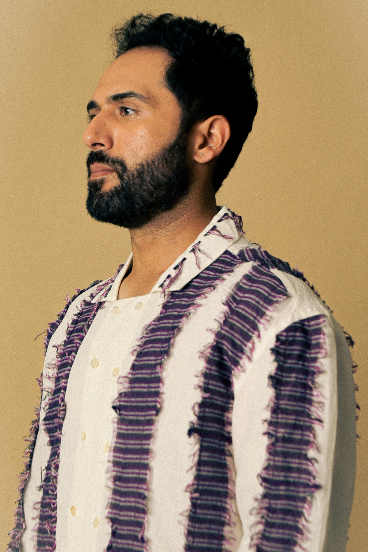 Eclipse Shirt In 'Handloom Linen’– Off-Cut Detail