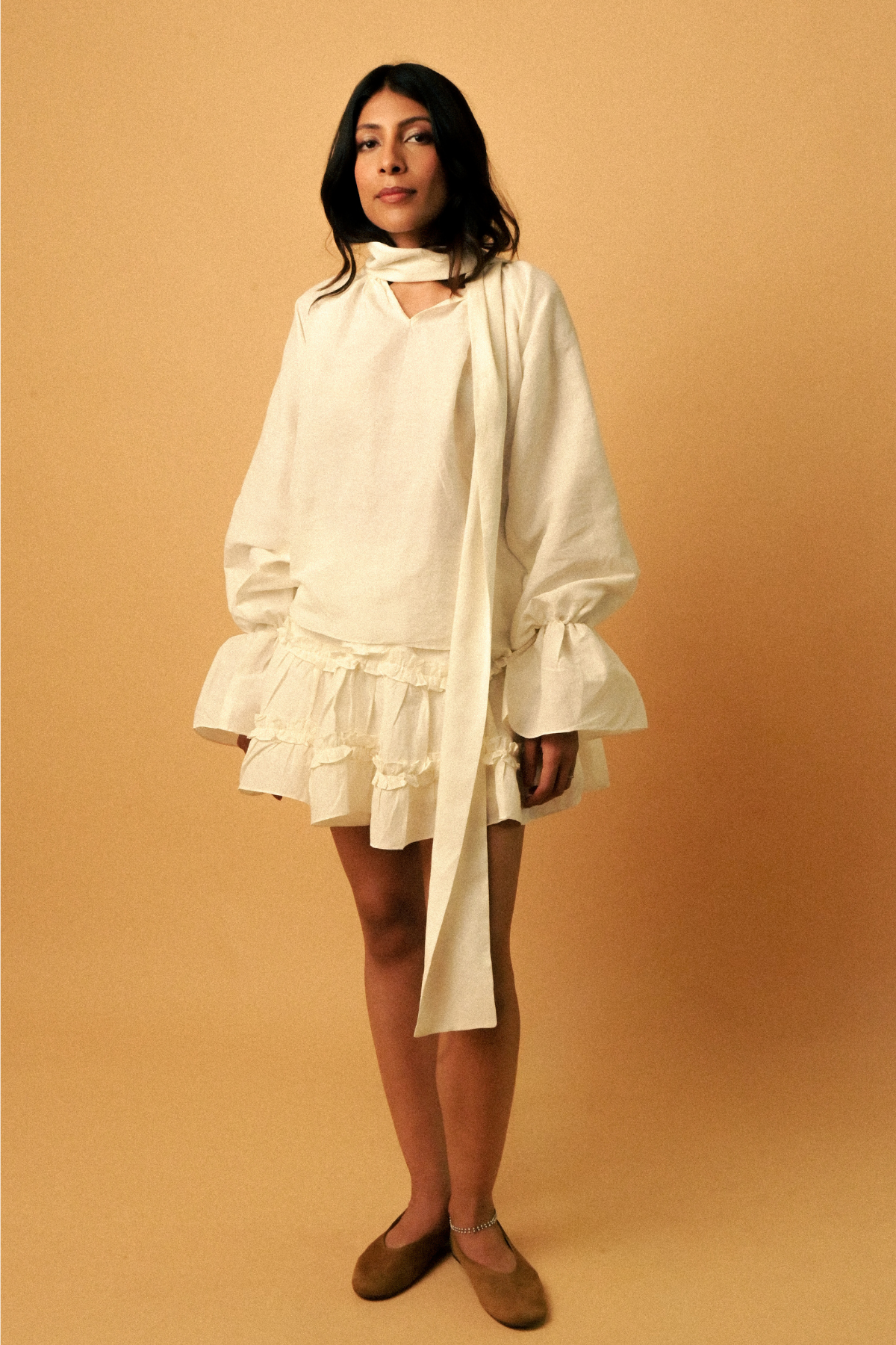 Ruffles Skirt in 'Handloom Cotton Linen'
