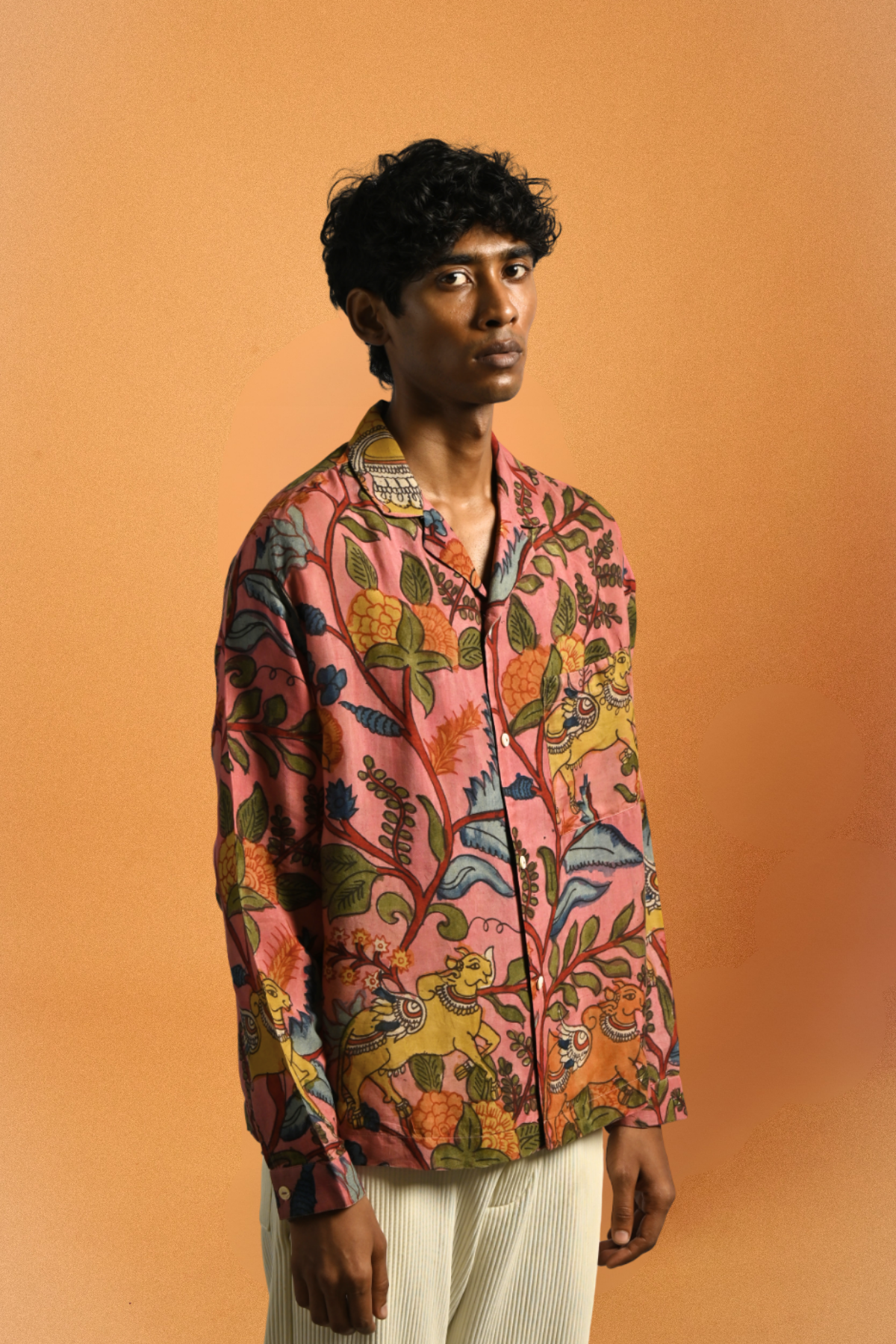 Amber Shirt - Jaisalmer Blush in Kalamkari