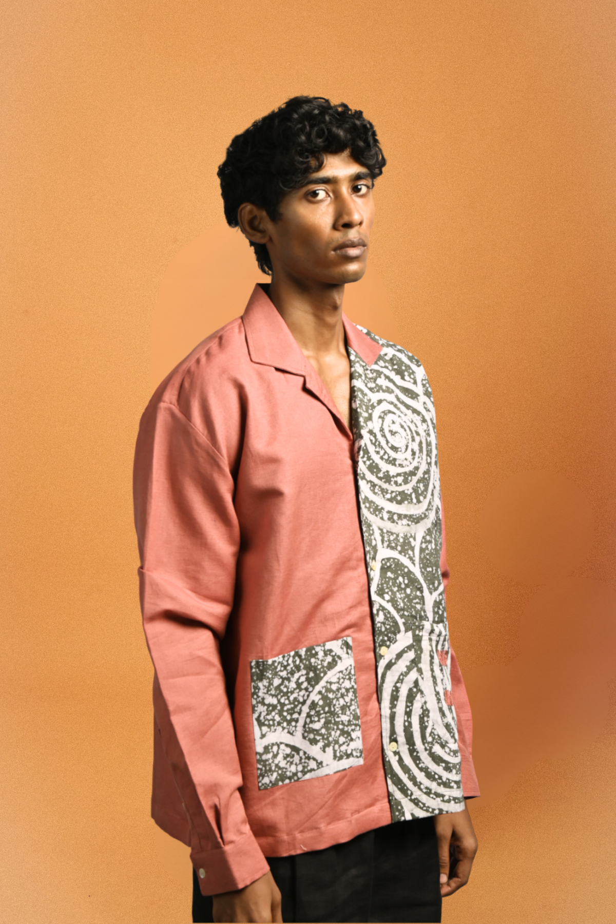 Earth Shirt – African Batik & Linen II: One-size