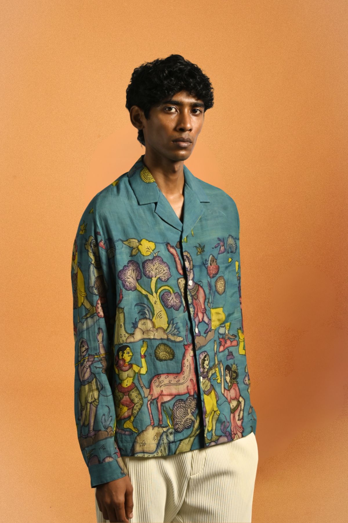 Amber Shirt - Nilgiri in Kalamkari