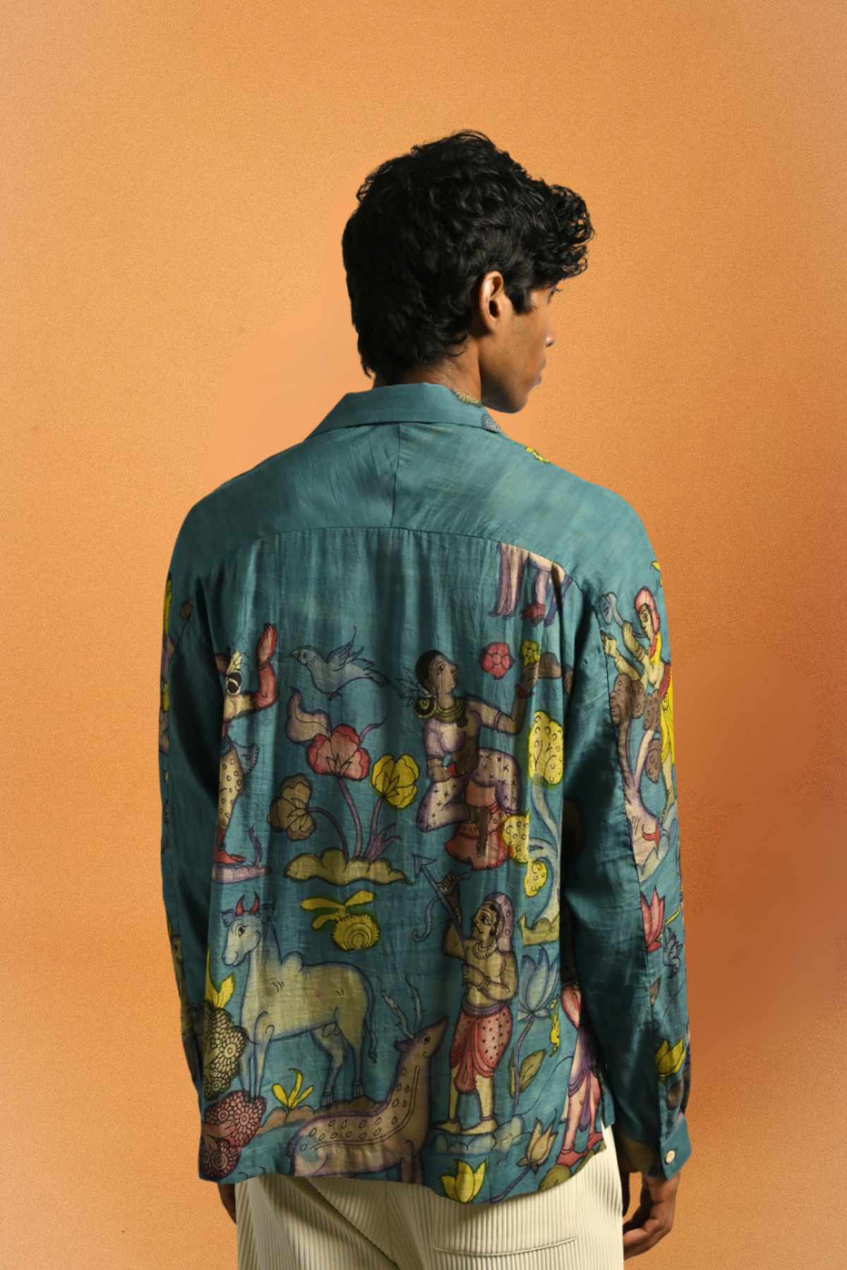 Amber Shirt - Nilgiri in Kalamkari