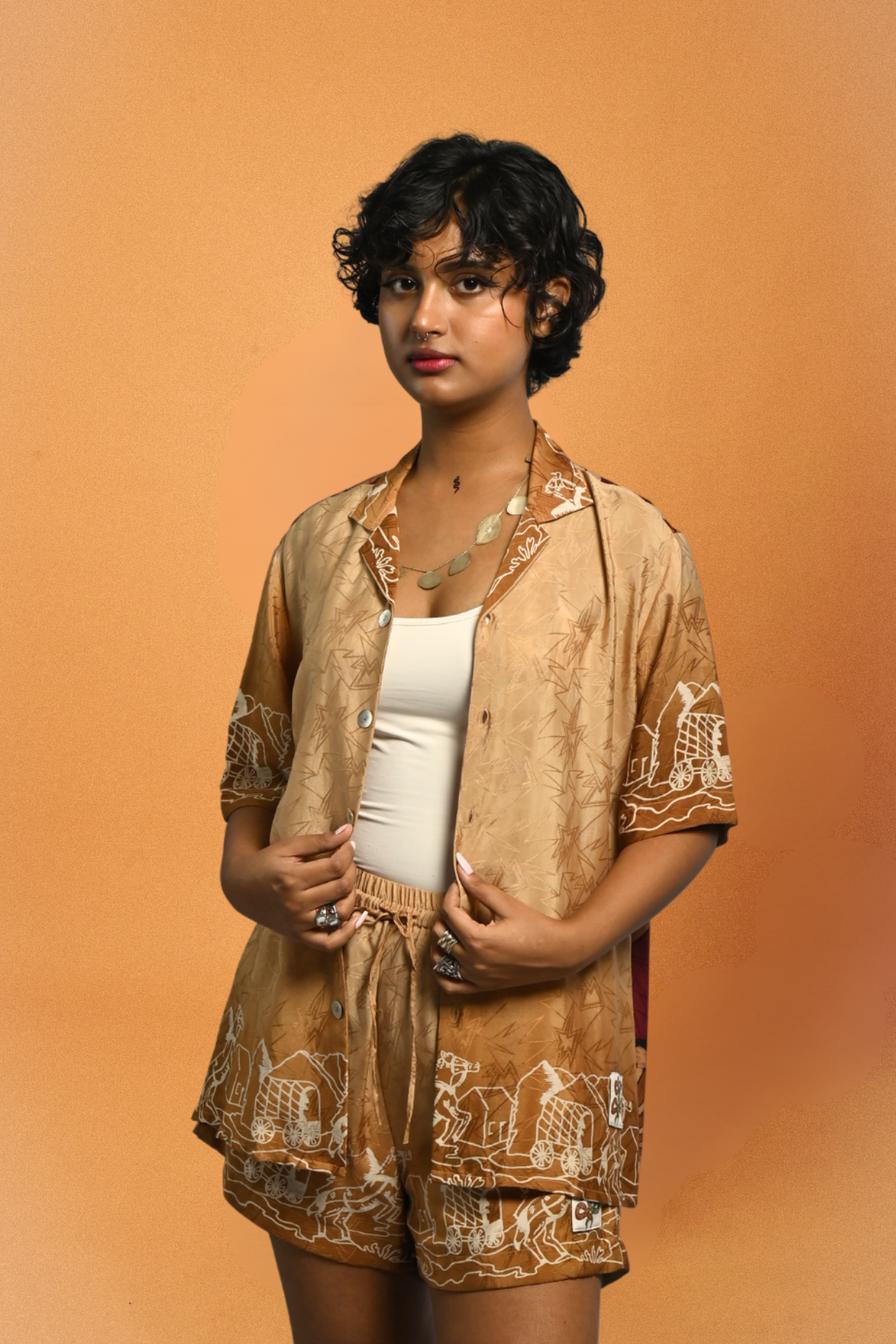 Sari Crepe Upcycled Co-Ord Set