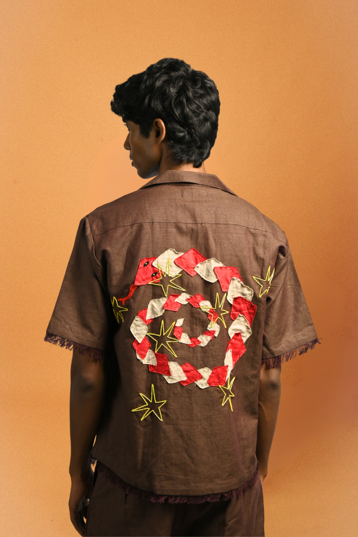 Naag Shirt – Linen, Appliqué & Cut-Dana Embroidery