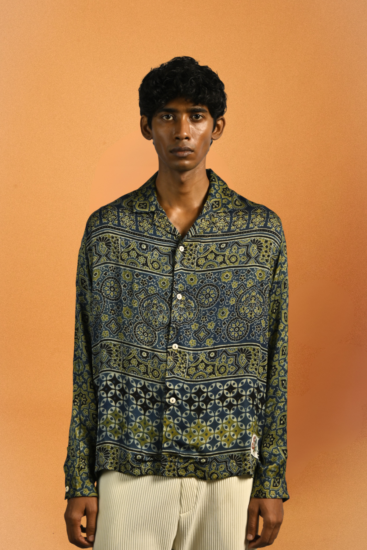 Amber Shirt - Indigo Dreams in Ajrakh
