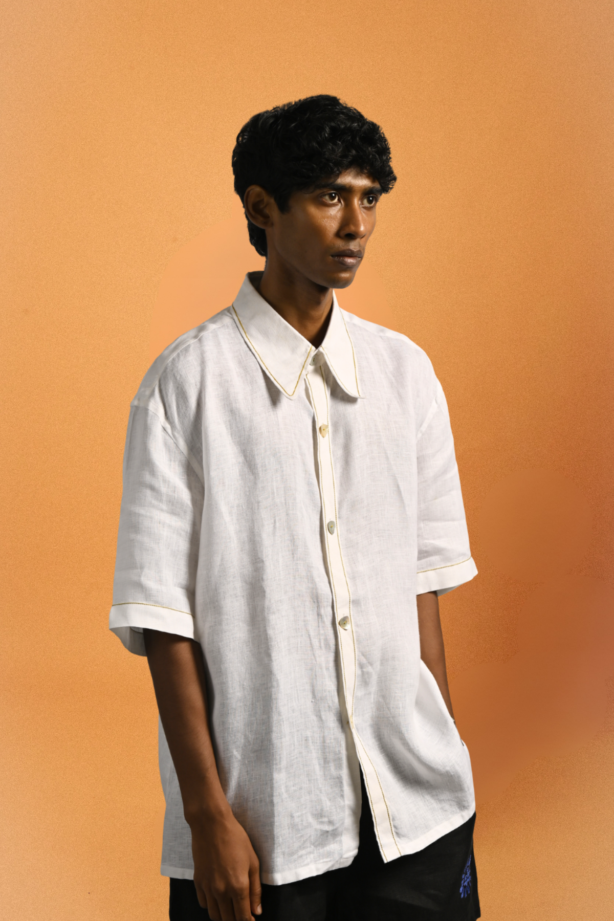 Naag Shirt –  Kundalini Aari Embroidery in 'Linen'