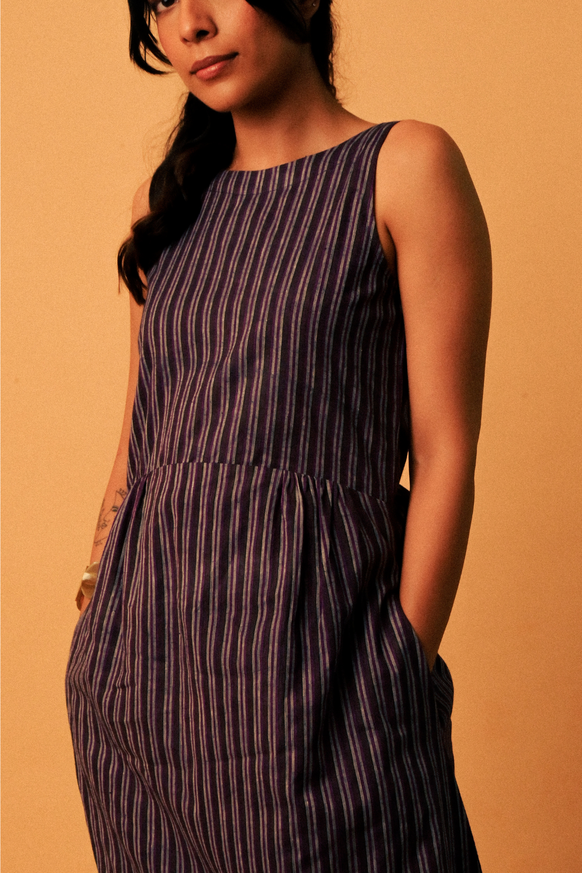 Oracle 'Purple' Dress in 'Khadi Muslin'