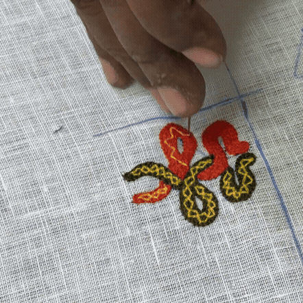 Taj Shirt – White Aari Embroidery in 'Linen'