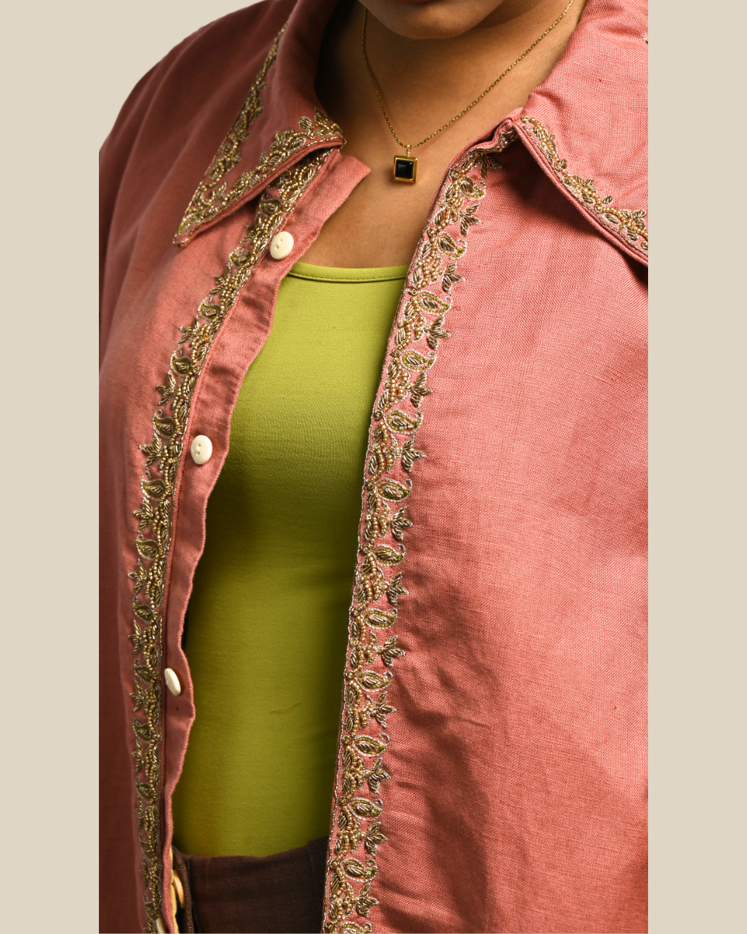 Meditation Jacket – Celebratory in Zari & Linen