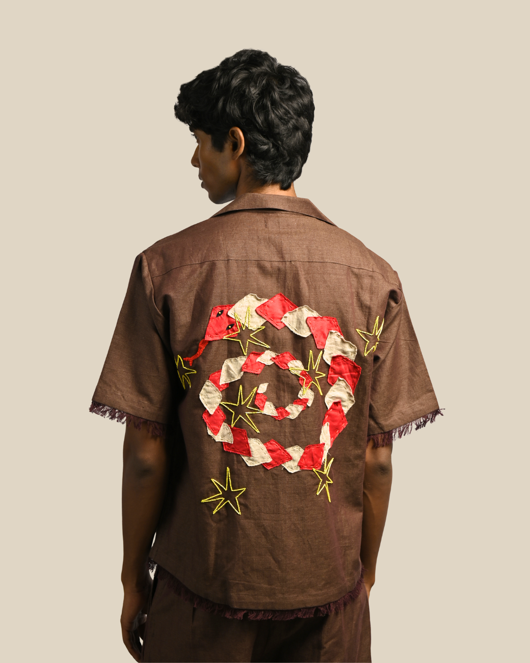Grass Shirt – Linen, Appliqué & Cut-Dana Embroidery