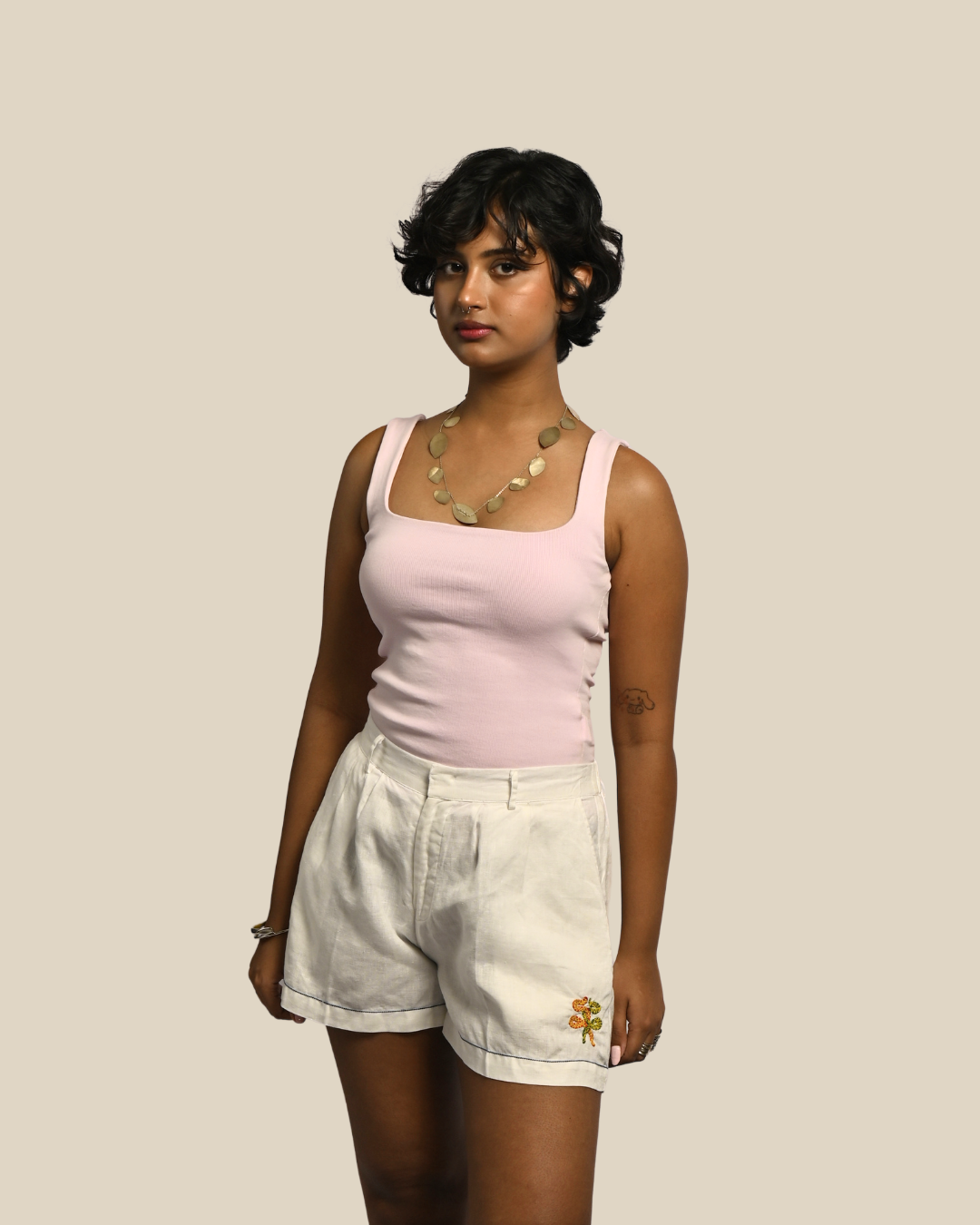 Taj Shirt & Napa Shorts Set - White