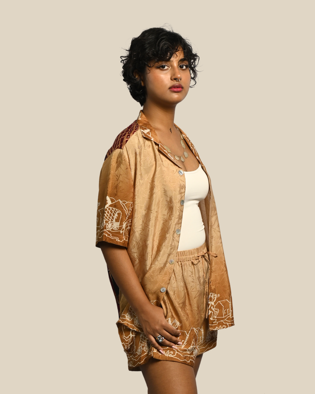 Sari Crepe Upcycled Co-Ord Set