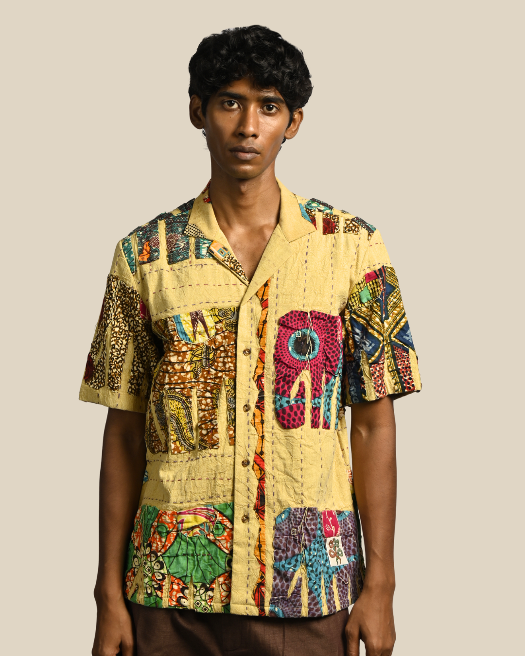 Taj Shirt – Tusker Shirt in 'Kantha Appliqué'
