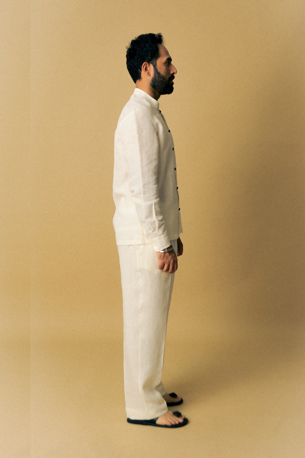 Cigar Shirt In 'Handloom White Linen'