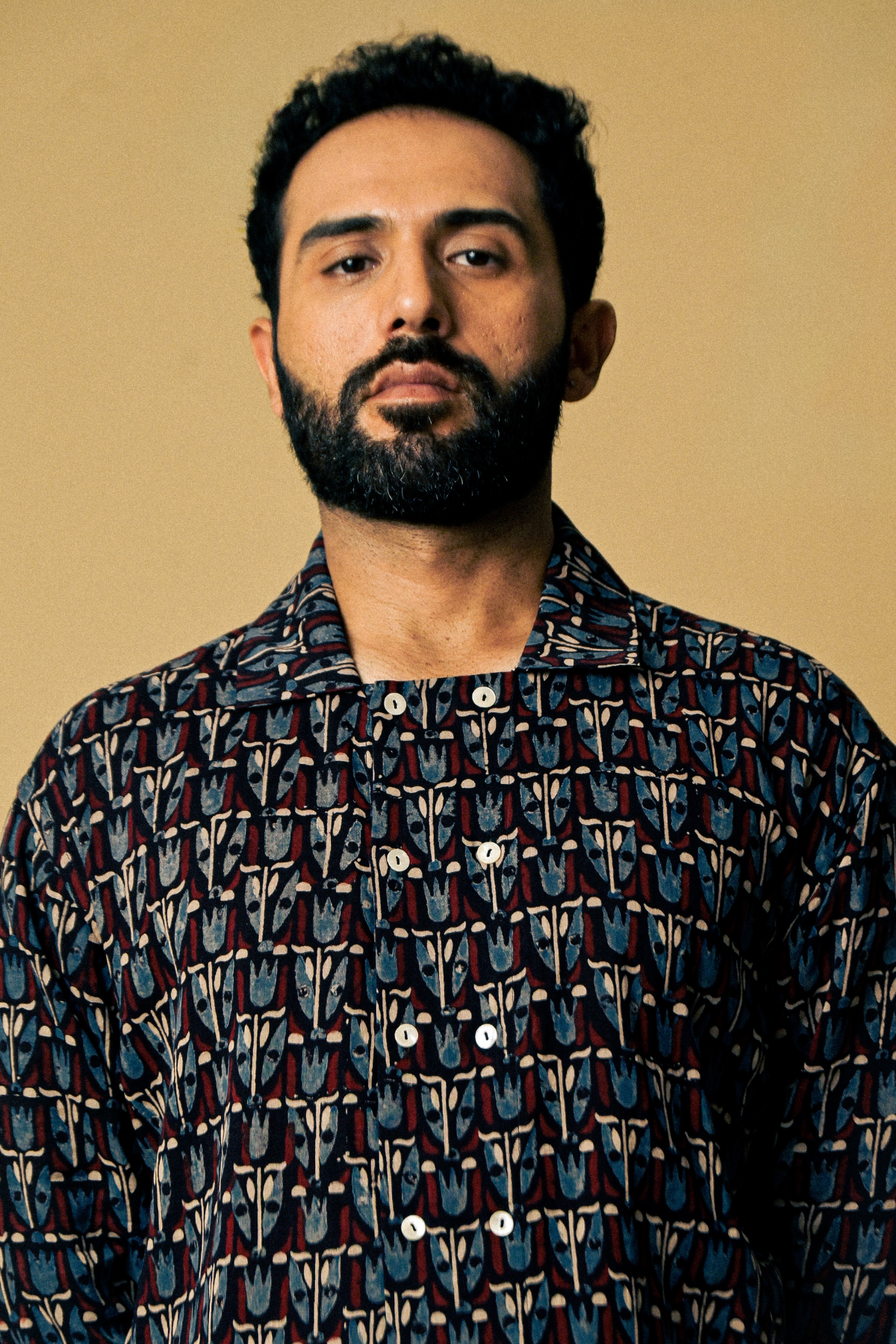 Eclipse Shirt in ‘ Handloom Cotton Mul Ajrakh’- Black