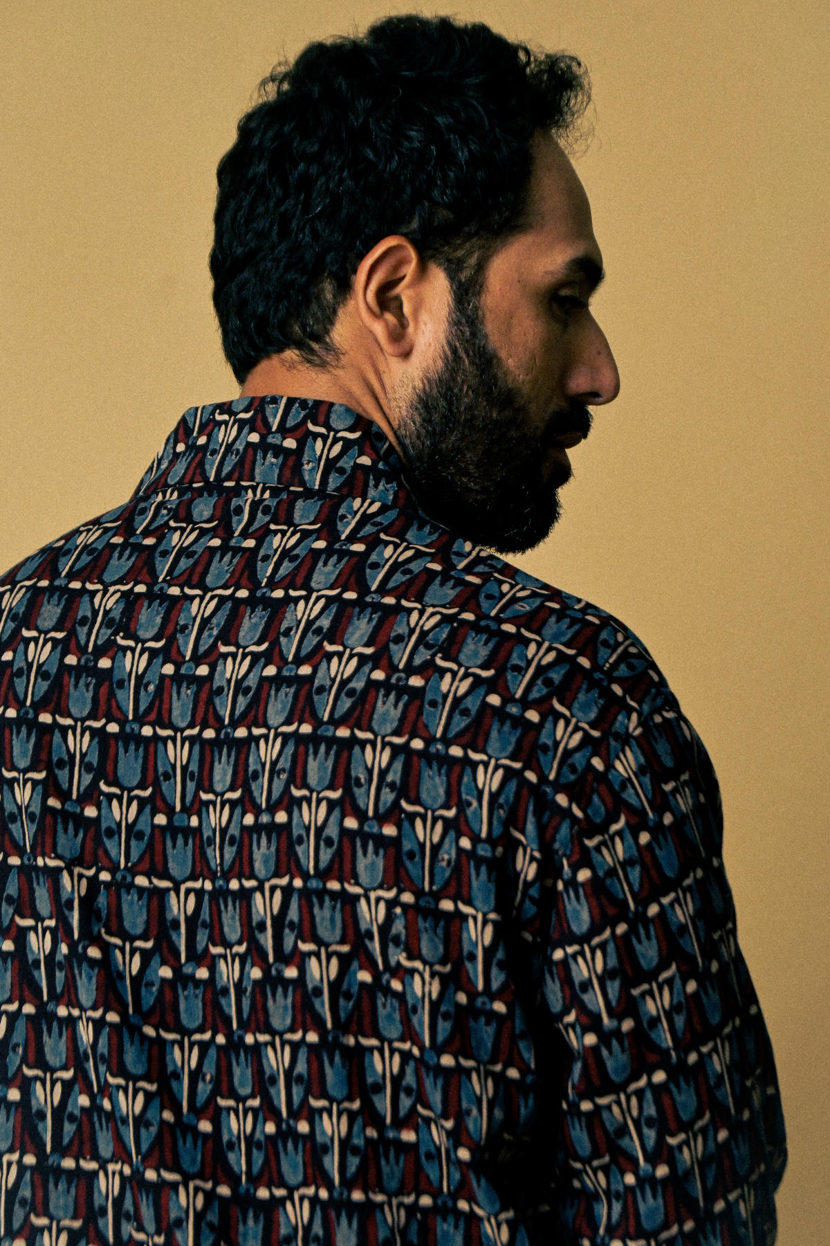 Eclipse Shirt in ‘ Handloom Cotton Mul Ajrakh’- Black