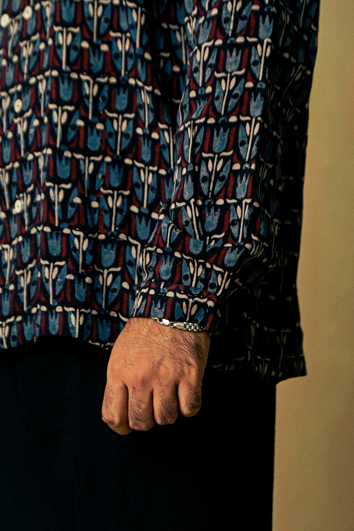 Eclipse Shirt in ‘ Handloom Cotton Mul Ajrakh’- Black