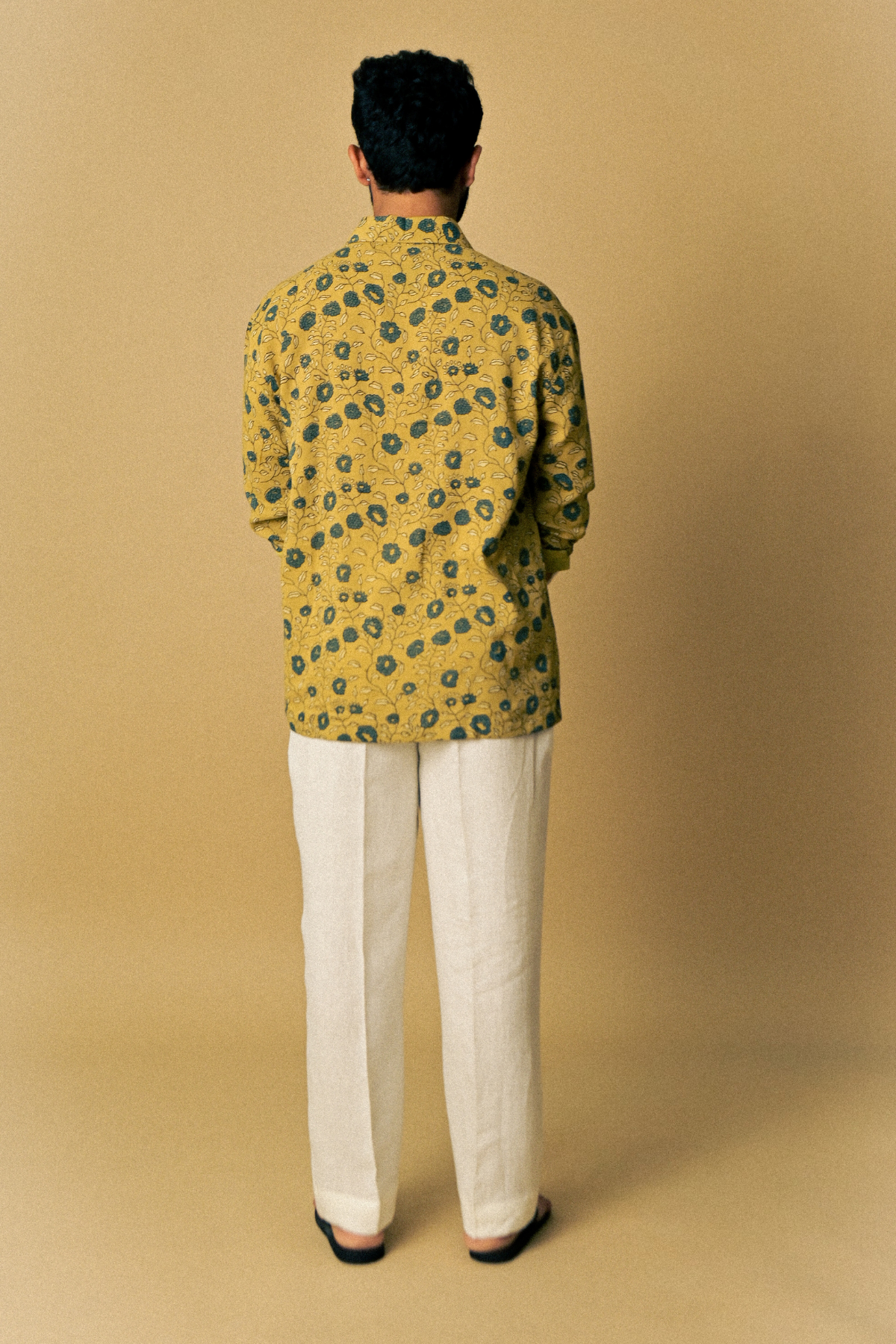 Eclipse Shirt in ‘ Handloom Cotton Mul Ajrakh’- Mustard