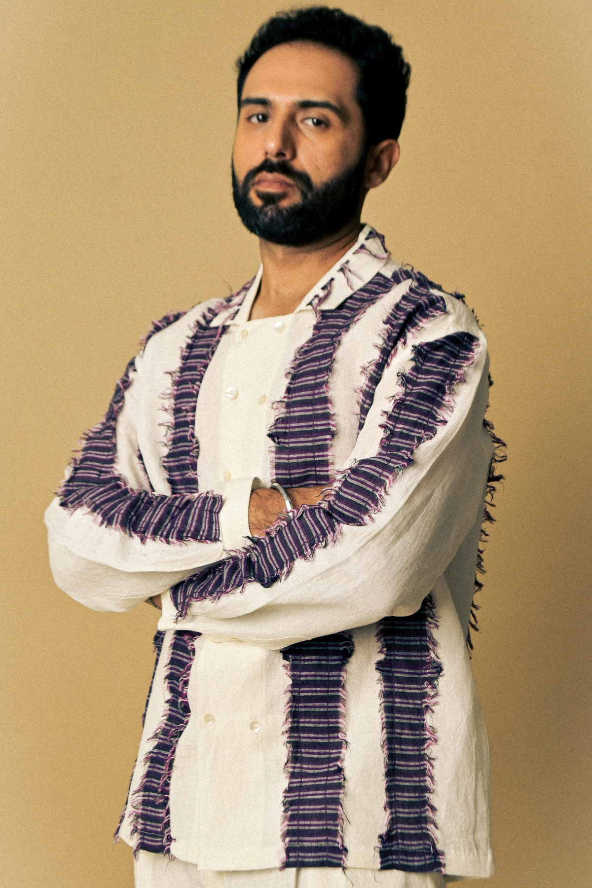 Eclipse Shirt In 'Handloom Linen’– Off-Cut Detail