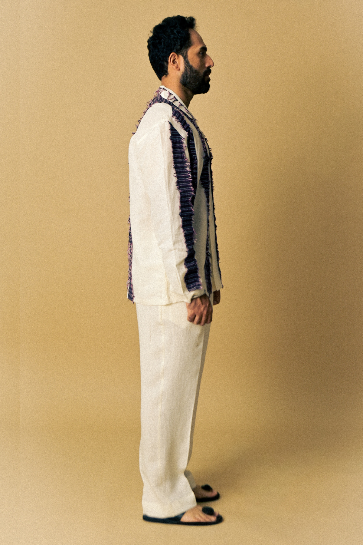 Eclipse Shirt In 'Handloom Linen’– Off-Cut Detail