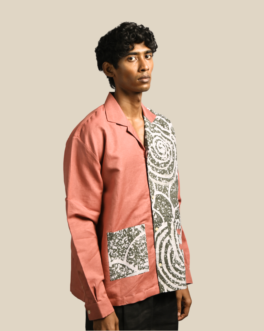Earth Shirt – African Batik & Linen II