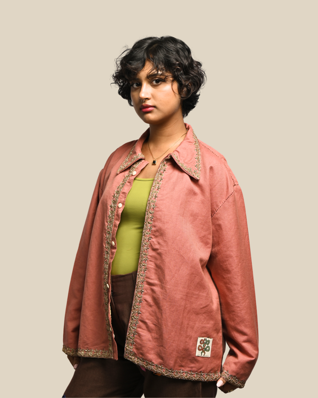 Meditation Jacket – Celebratory in Zari & Linen