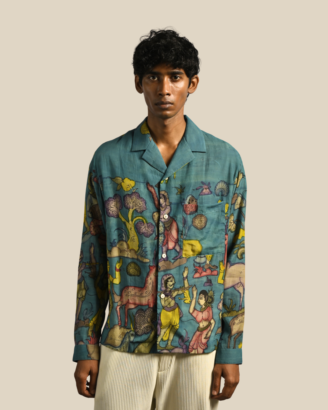 Amber Shirt - Nilgiri in Kalamkari