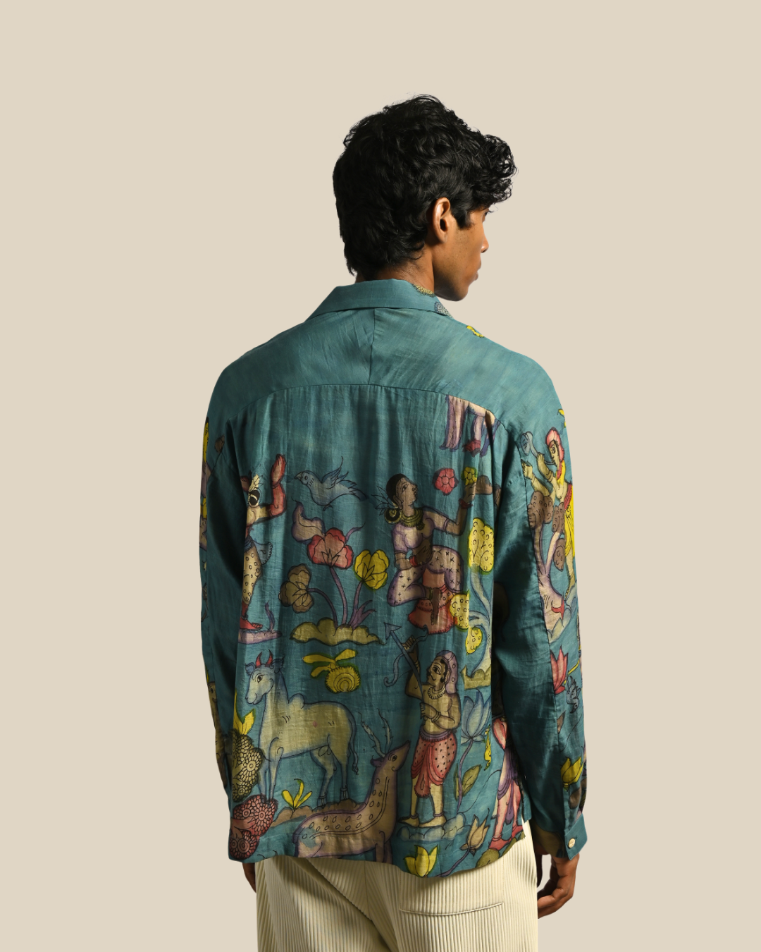 Amber Shirt - Nilgiri in Kalamkari