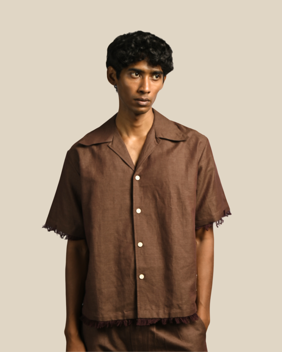 Grass Shirt – Linen, Appliqué & Cut-Dana Embroidery