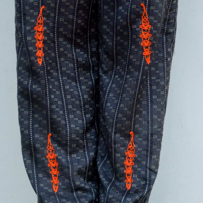 Ladyfinger Pants – Handloom linen with 90s motifs, embroidery & elastic waist.