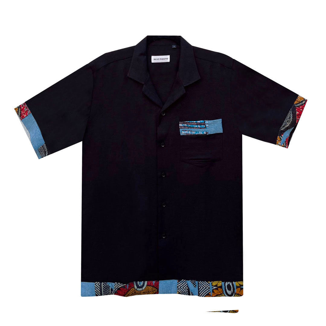 Taj Shirt – Appliqué Kantha in 'Linen'