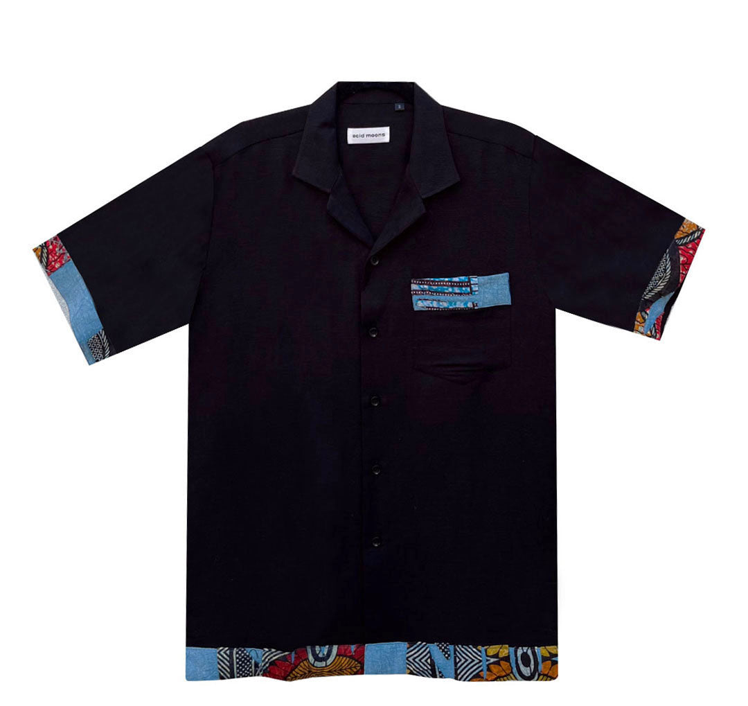 Taj Shirt – Appliqué Kantha in 'Linen'
