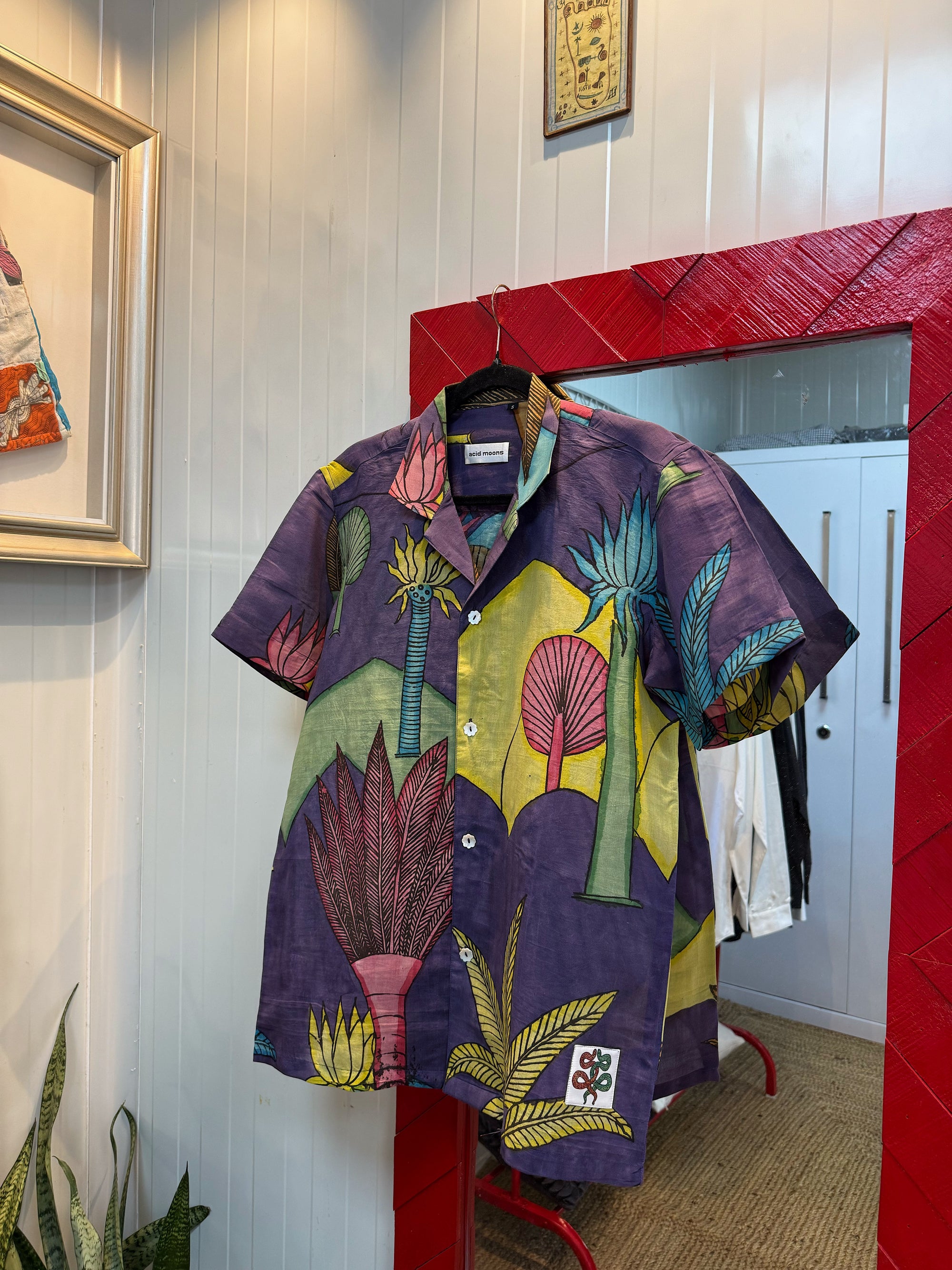 Kalam Shirt – Kerala Sunset Hand-Painted in 'Kalamkari'