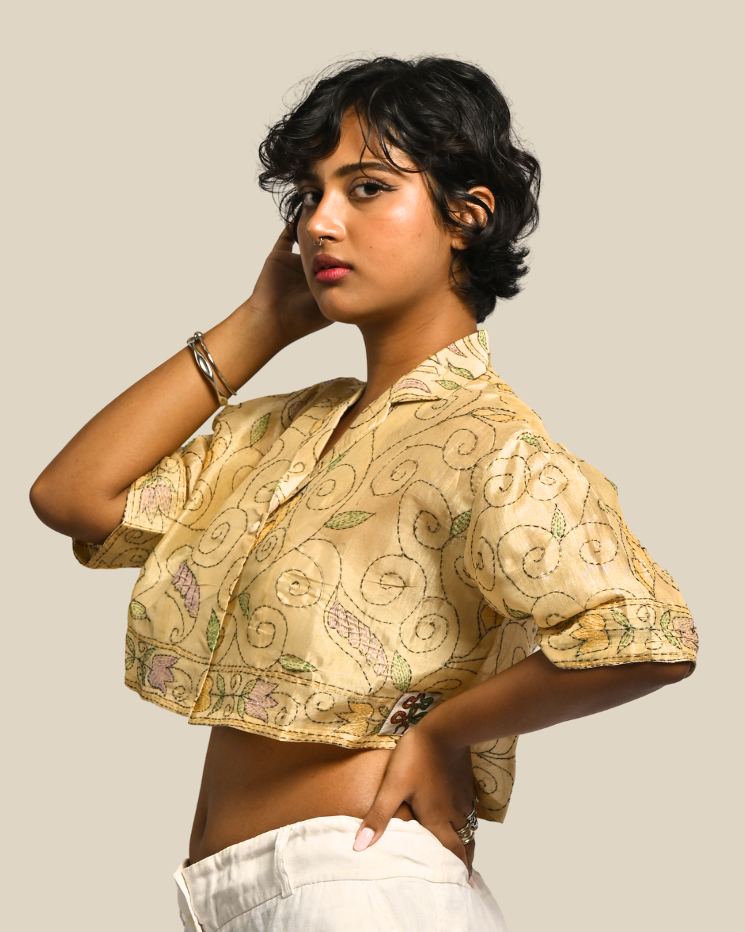 Nakshi Kantha Cropped Shirt