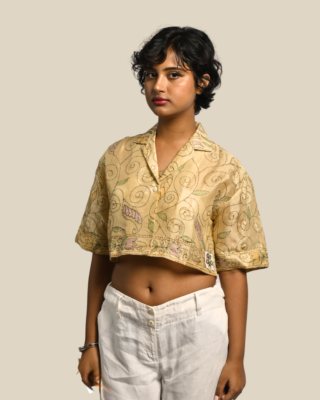Nakshi Kantha Cropped Shirt